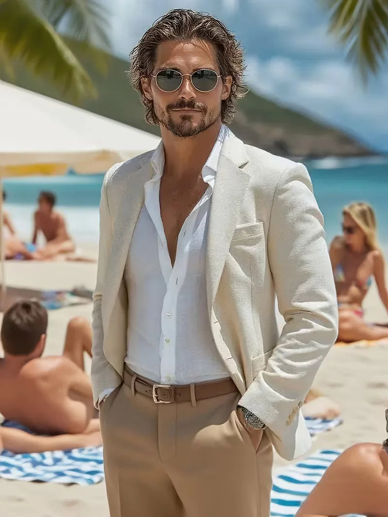 Blazer with V-neck and buttons