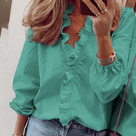 Blouse romantique pour femme avec volants et manches bouffantes