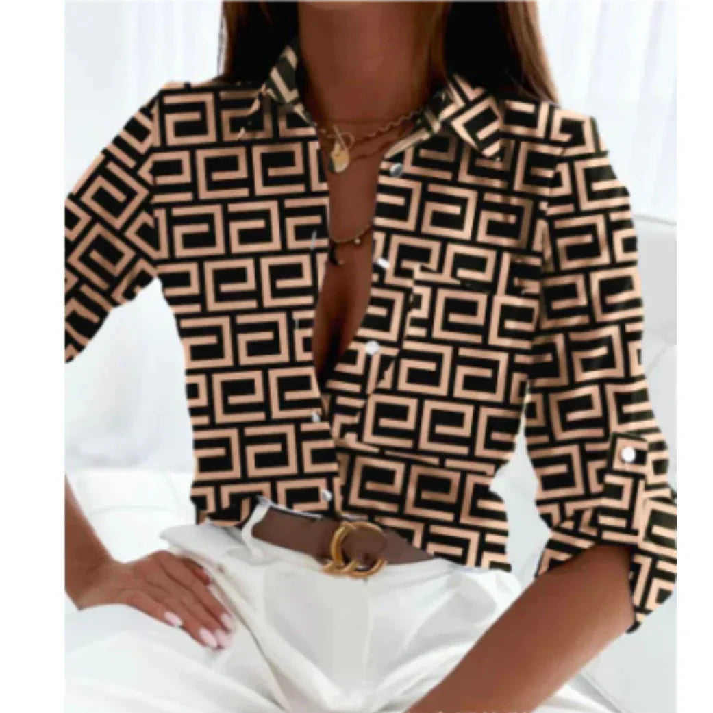 Blouse with Gradient Print for Women