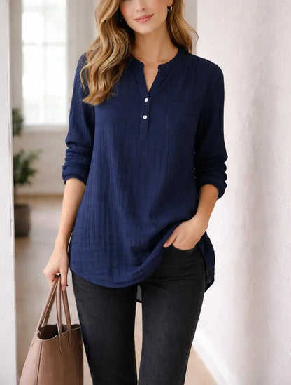Blouse with Mandarin Collar