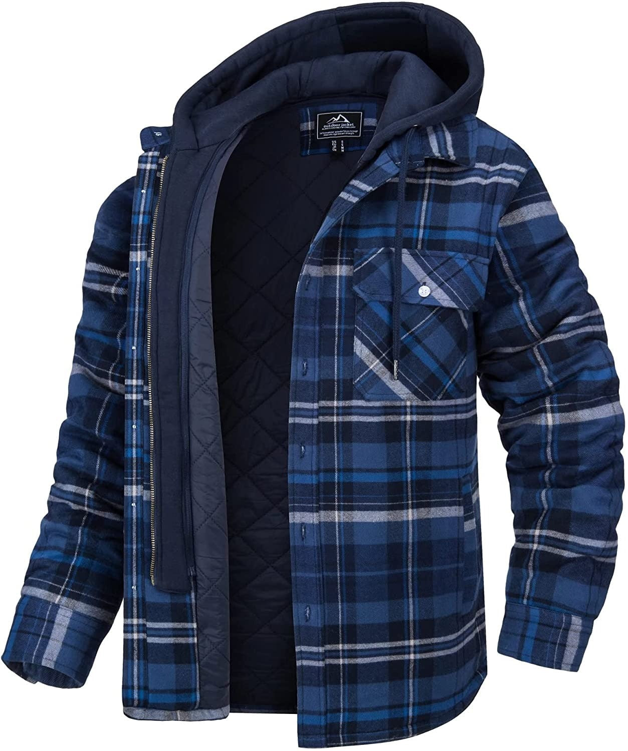 Chaqueta de cuadros para hombre con capucha - Piolo