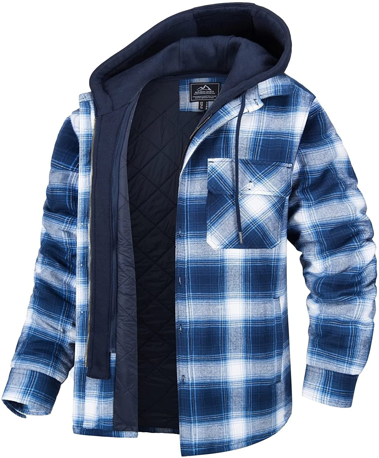 Chaqueta de cuadros para hombre con capucha - Piolo