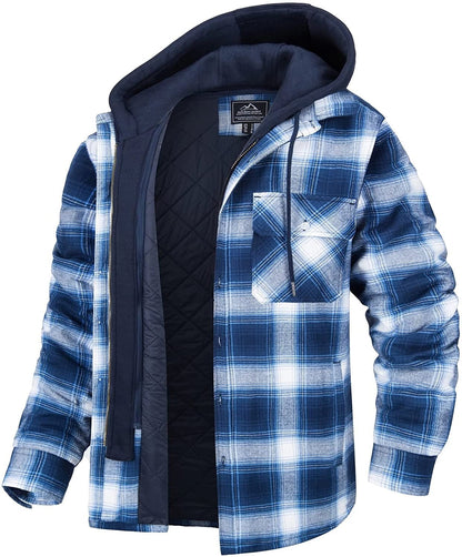 Chaqueta de cuadros para hombre con capucha - Piolo
