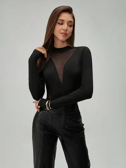 Bodysuit with Mesh Panels