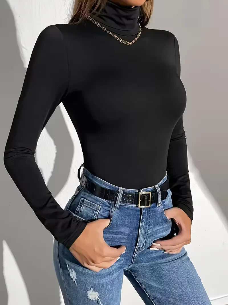 Bodysuit with Turtle Neckline