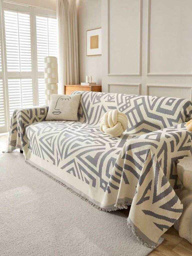 Bohemian Style Chenille Sofa Blanket