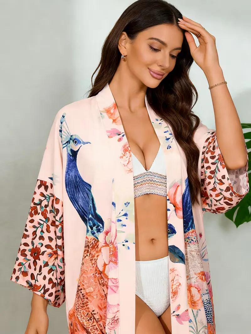 Bohemian cover-up with long sleeves
