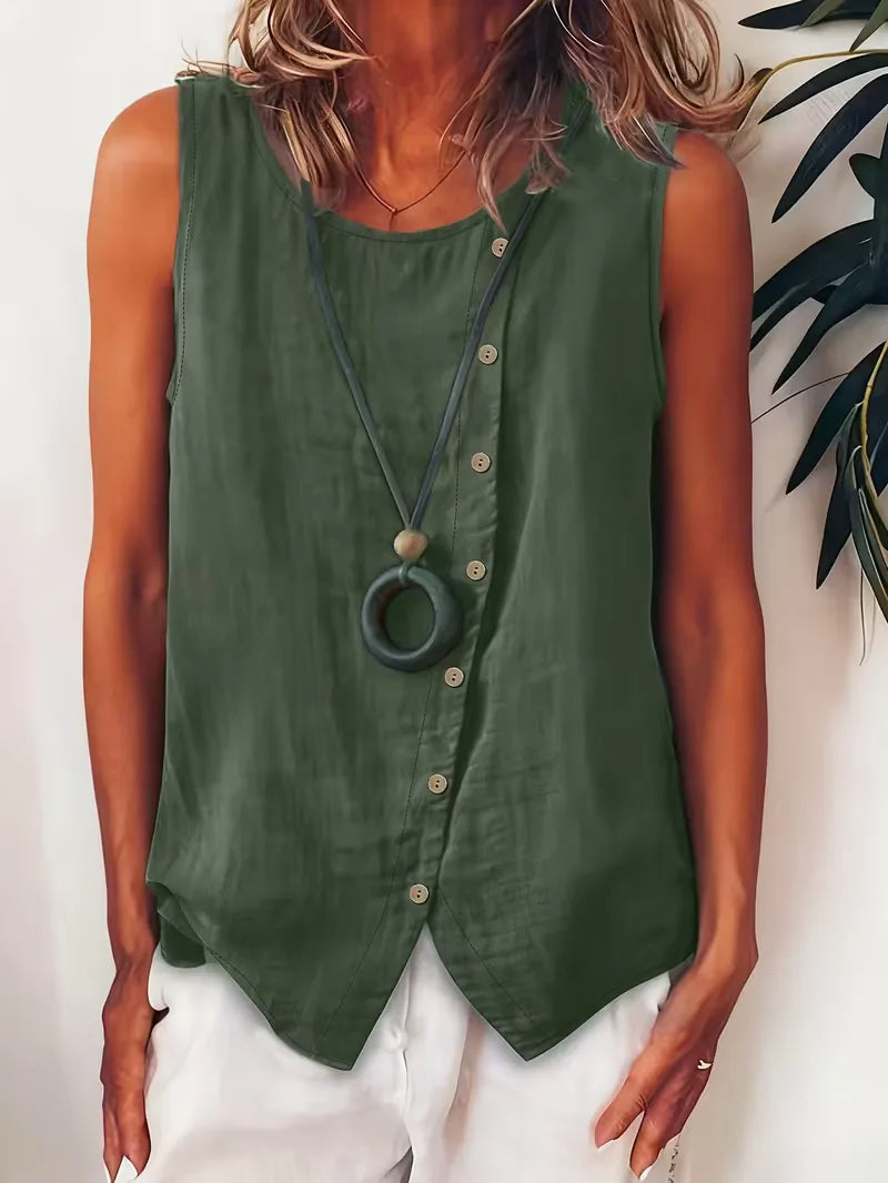 Bohemian ladies' blouse with buttons