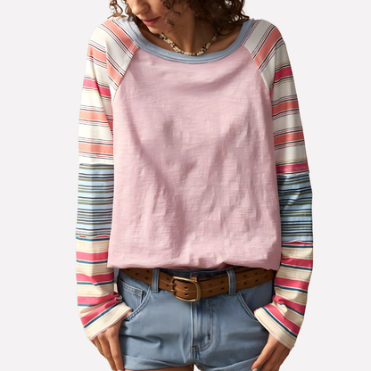 Bohemian oversized top with raglan sleeves for women