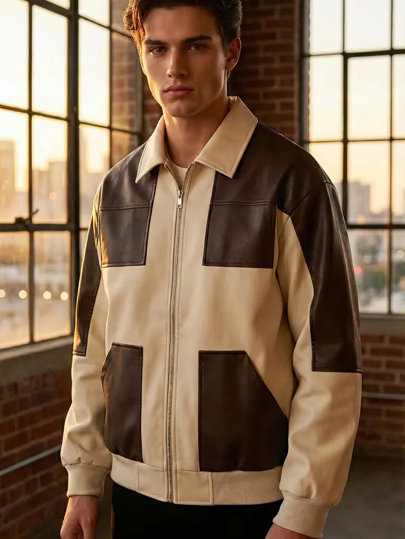 Bomber jacket with colour-block design