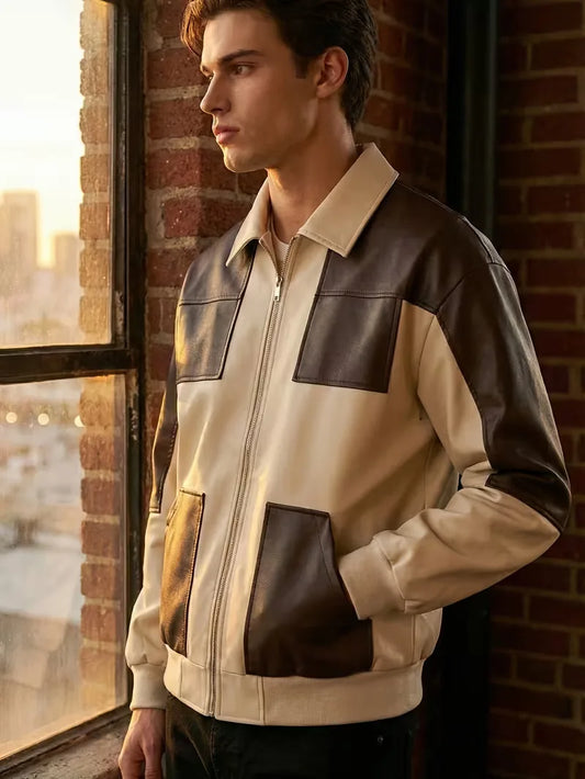 Bomber jacket with colour-block design