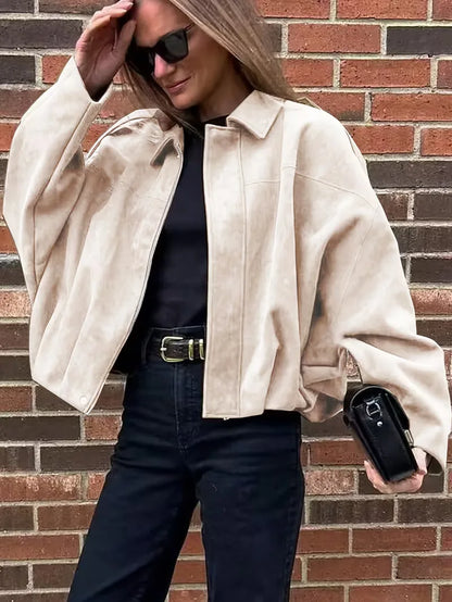 Bomber jacket with oversized fit