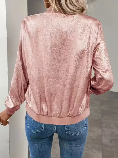Bomber jacket with ribbed details