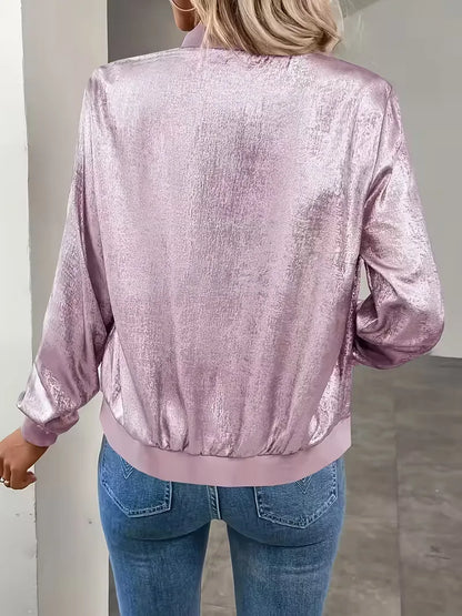 Bomber jacket with ribbed details