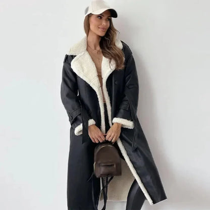 Long coat with buttons for women