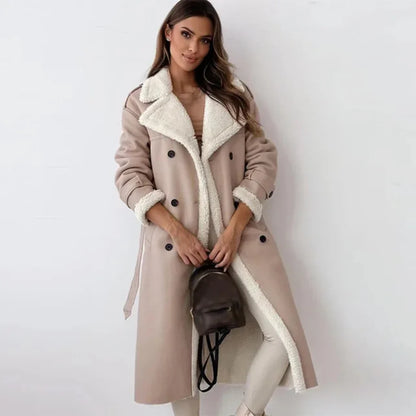 Long coat with buttons for women