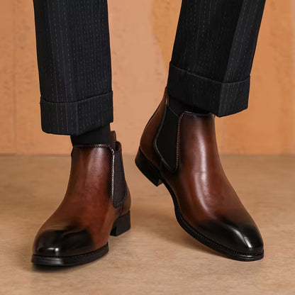 Boots with Square Toes and Elastic Side Panels