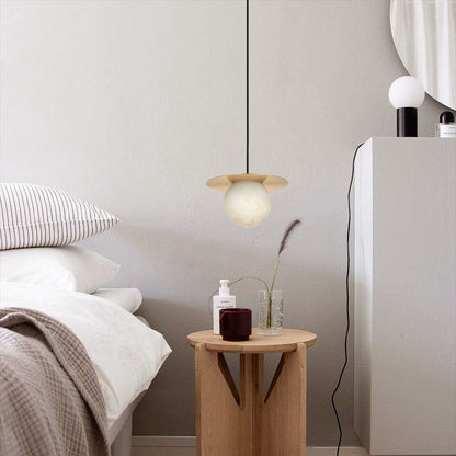 Lampă de masă sferică de lux din alamă și alabastru