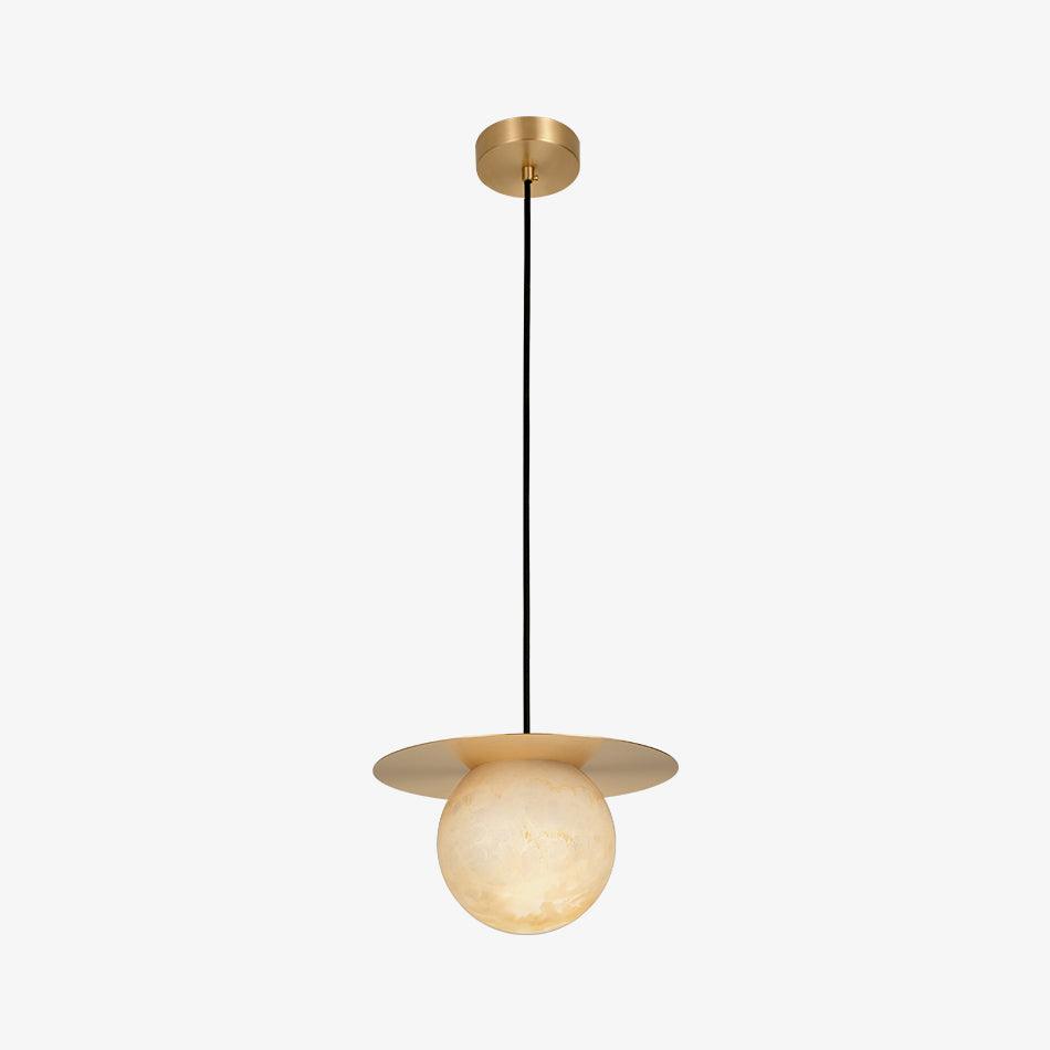 Lampă de masă sferică de lux din alamă și alabastru
