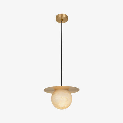 Lampă de masă sferică de lux din alamă și alabastru
