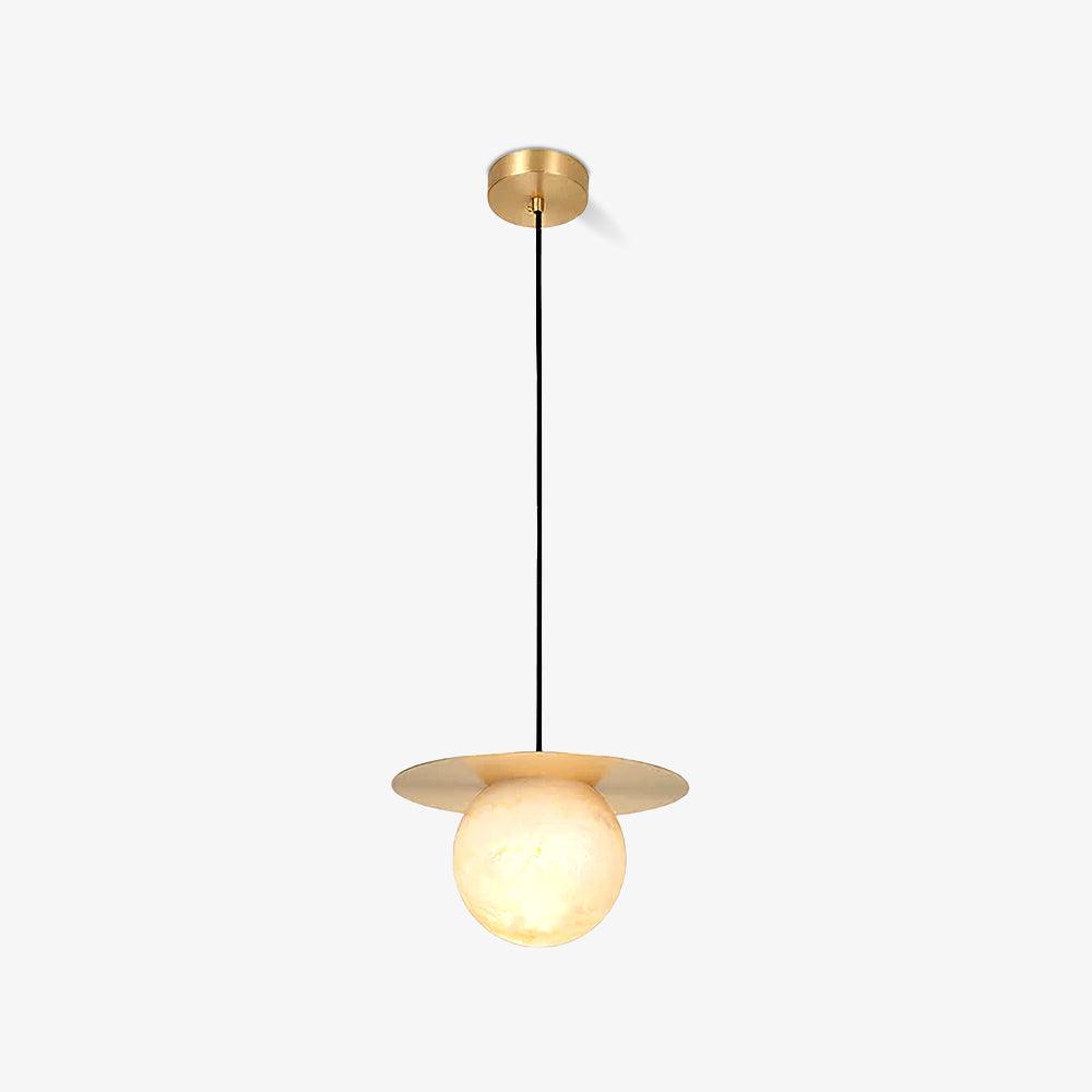Lampă de masă sferică de lux din alamă și alabastru
