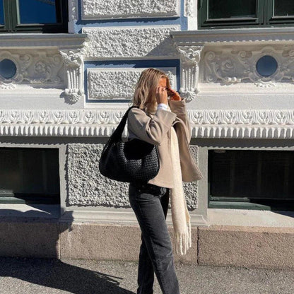 Woven Handbag in Vegan Leather