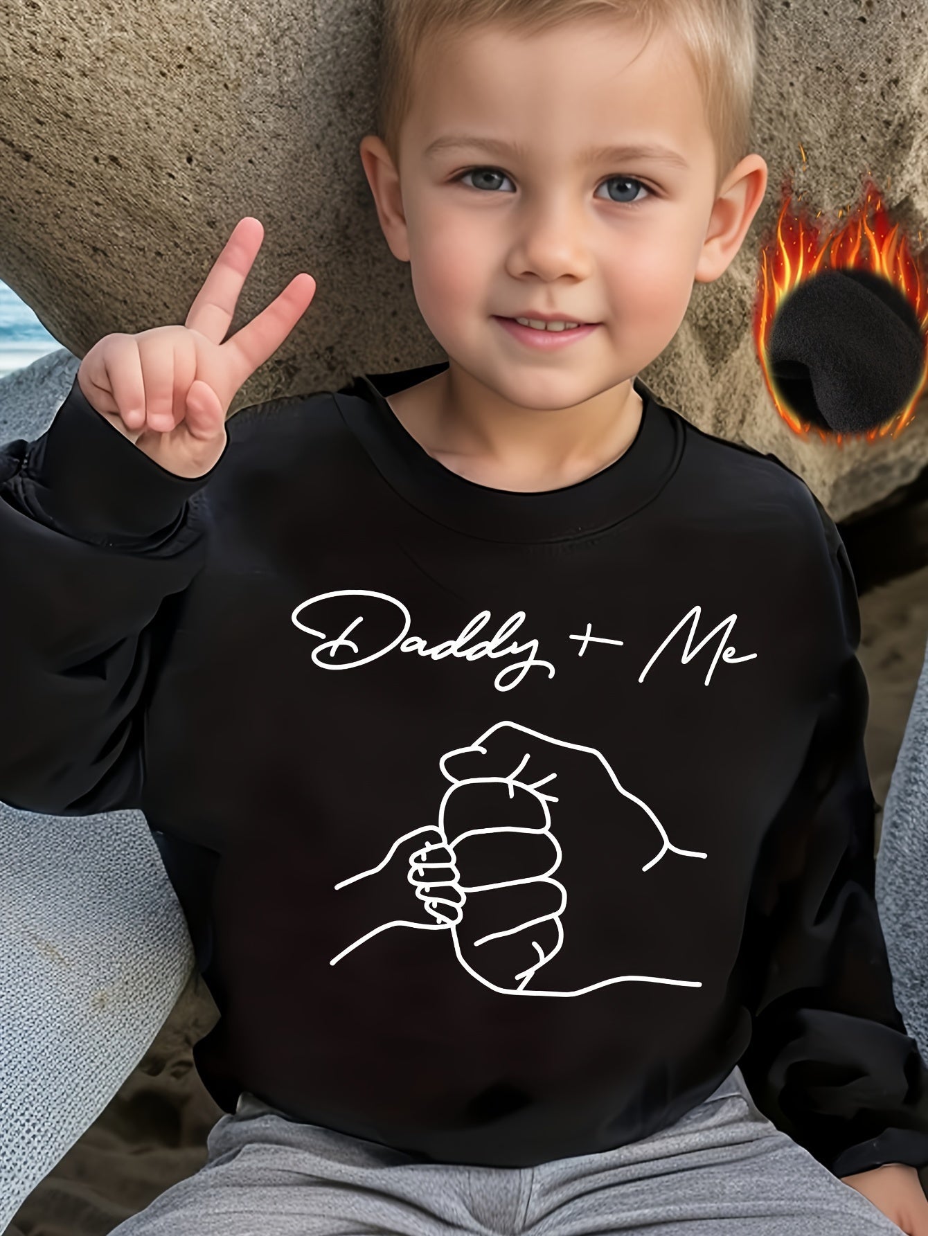 Boys' Casual Sweater with Long Sleeves and Graphic Pattern Round Neck - Leandro