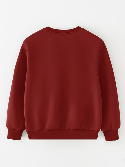Boys' Casual Sweater with Long Sleeves and Graphic Pattern Round Neck - Leandro