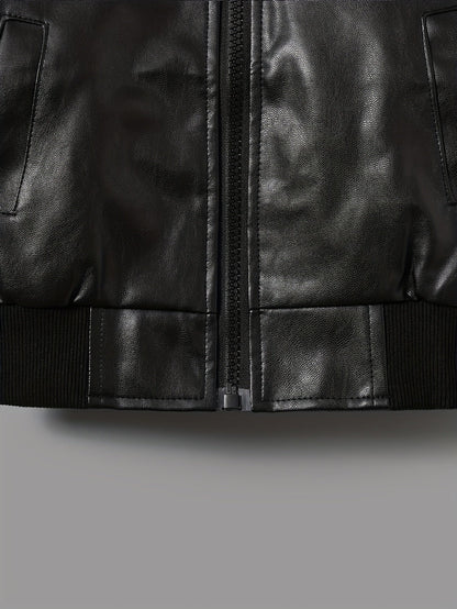 Boys' Cool Jacket with Stand-Up Collar and Zipper - Raffy