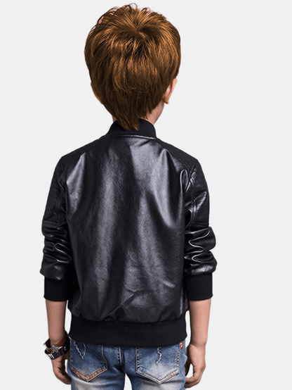 Boys' Cool Jacket with Stand-Up Collar and Zipper - Raffy