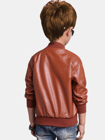 Boys' Cool Jacket with Stand-Up Collar and Zipper - Raffy