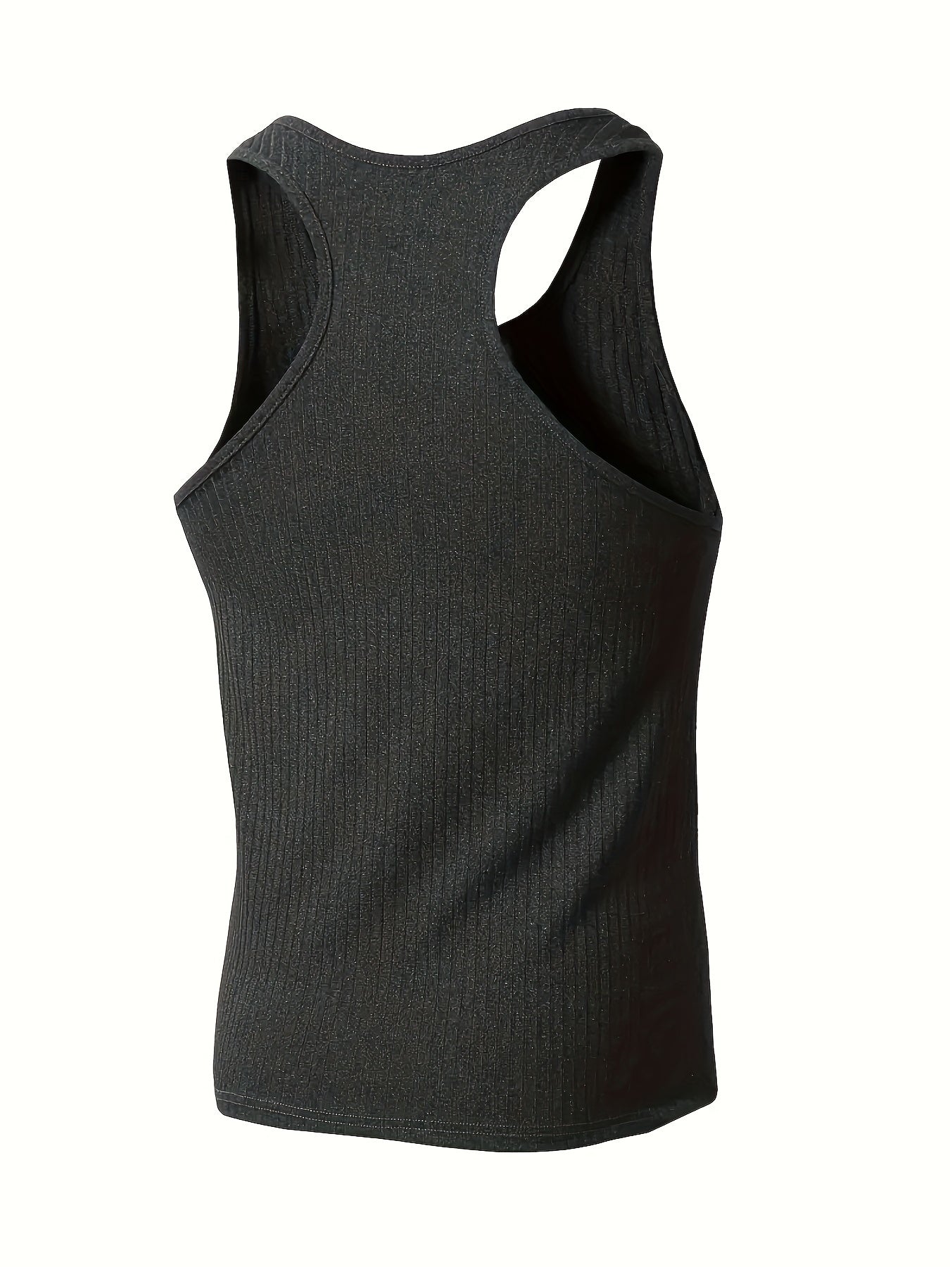 Bram | Plain Colour Stripe Pattern Knitted Round Neck Tank Top