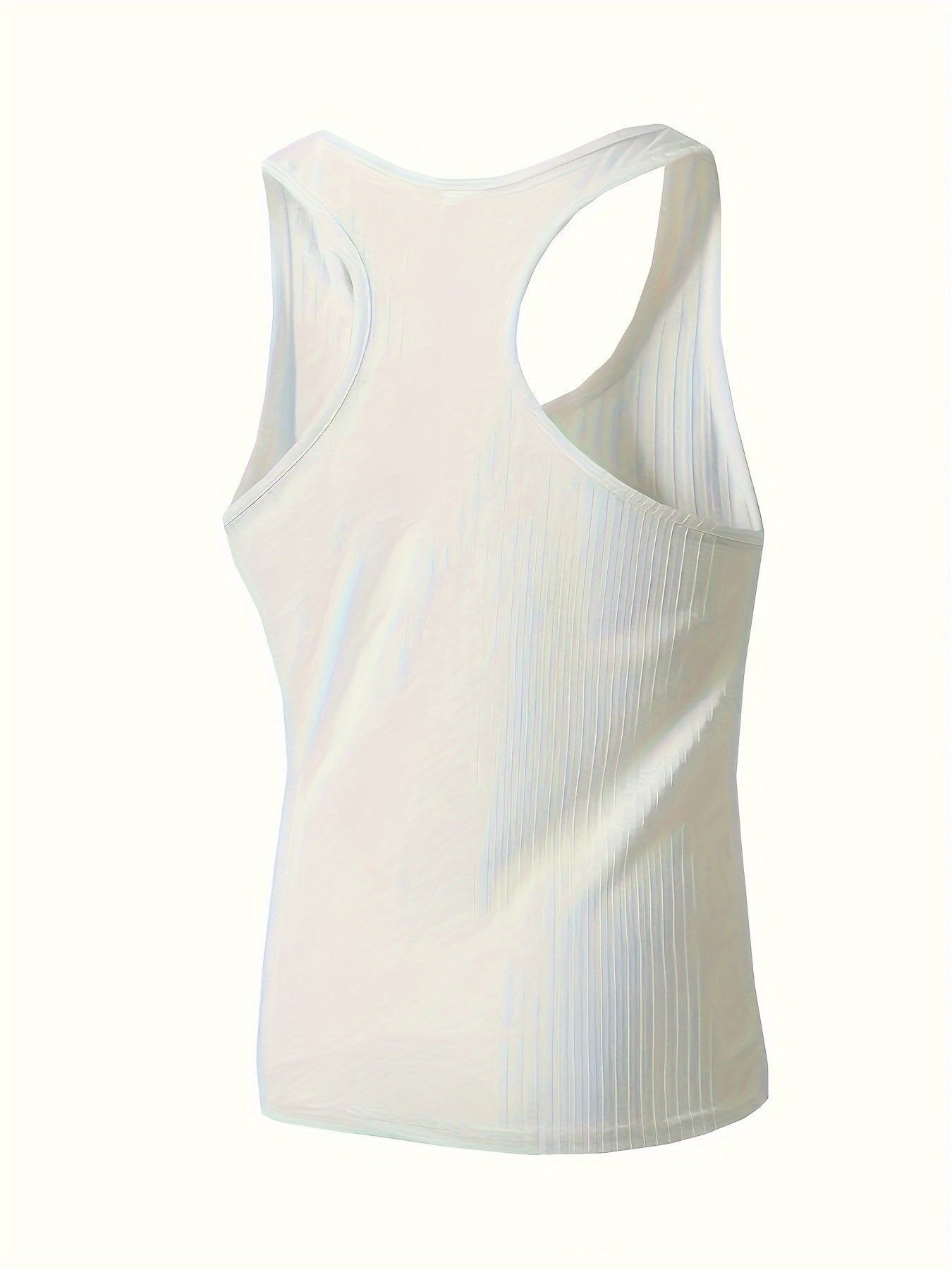 Bram | Plain Colour Stripe Pattern Knitted Round Neck Tank Top