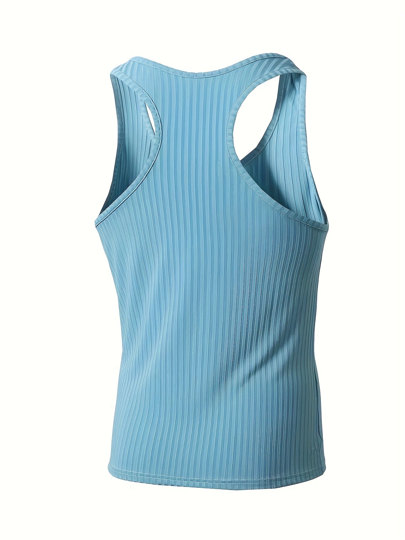 Bram | Plain Colour Stripe Pattern Knitted Round Neck Tank Top