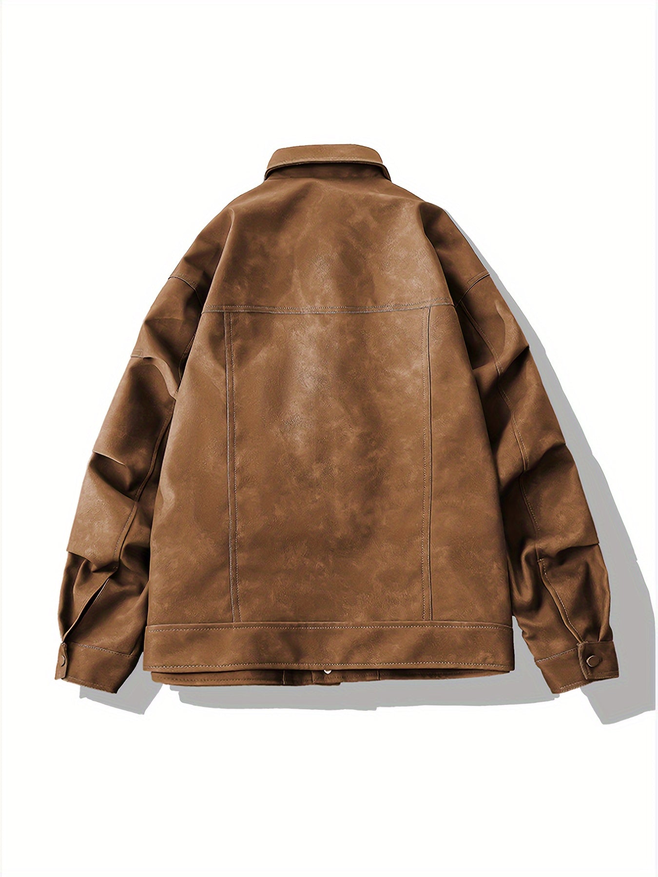 Bram | Trendy faux leather men's jacket in casual biker style