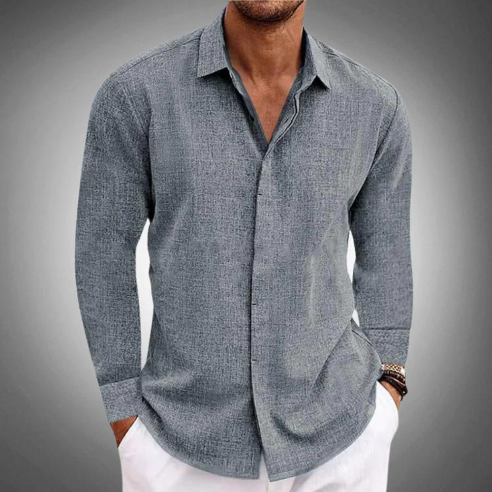 Breathable Cotton-Linen Long Sleeve Shirt