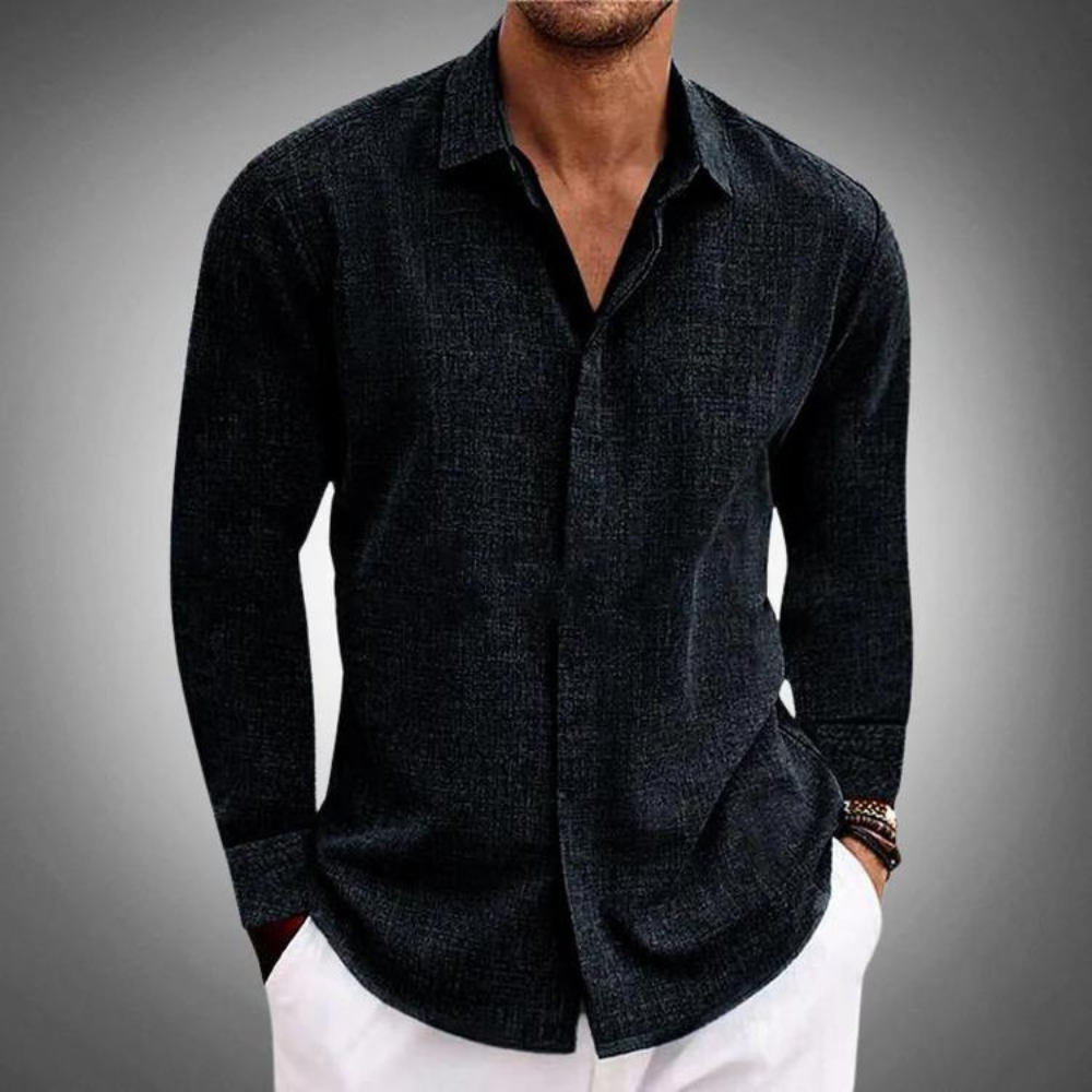 Breathable Cotton-Linen Long Sleeve Shirt