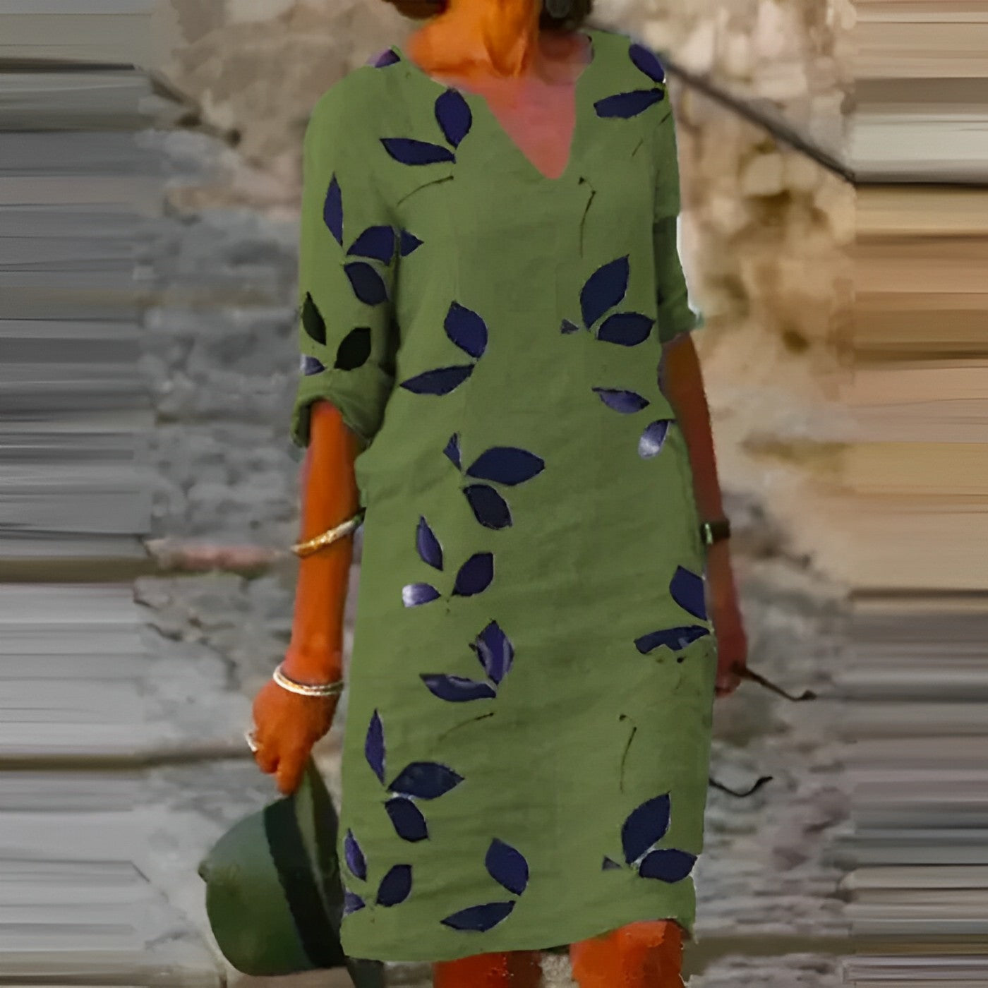 Breathtaking Summer Dress with Leaf Print
