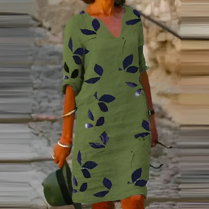 Breathtaking Summer Dress with Leaf Print