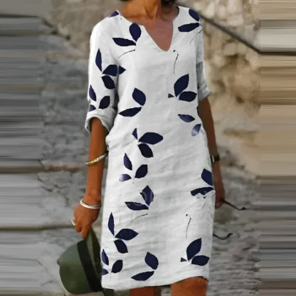 Breathtaking Summer Dress with Leaf Print