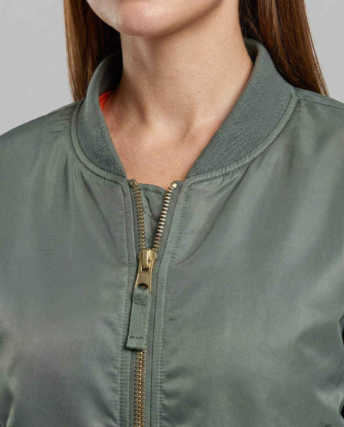 Ladies' Bomber Jacket with Ribbed Cuffs and Zip