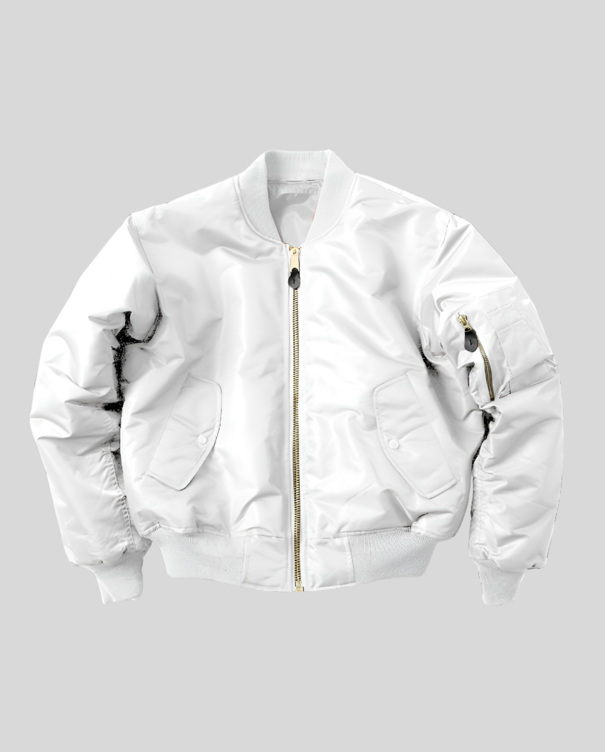 Ladies' Bomber Jacket with Ribbed Cuffs and Zip