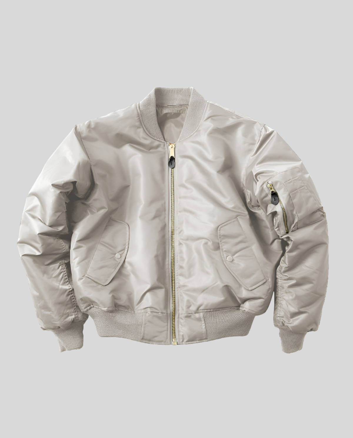Ladies' Bomber Jacket with Ribbed Cuffs and Zip