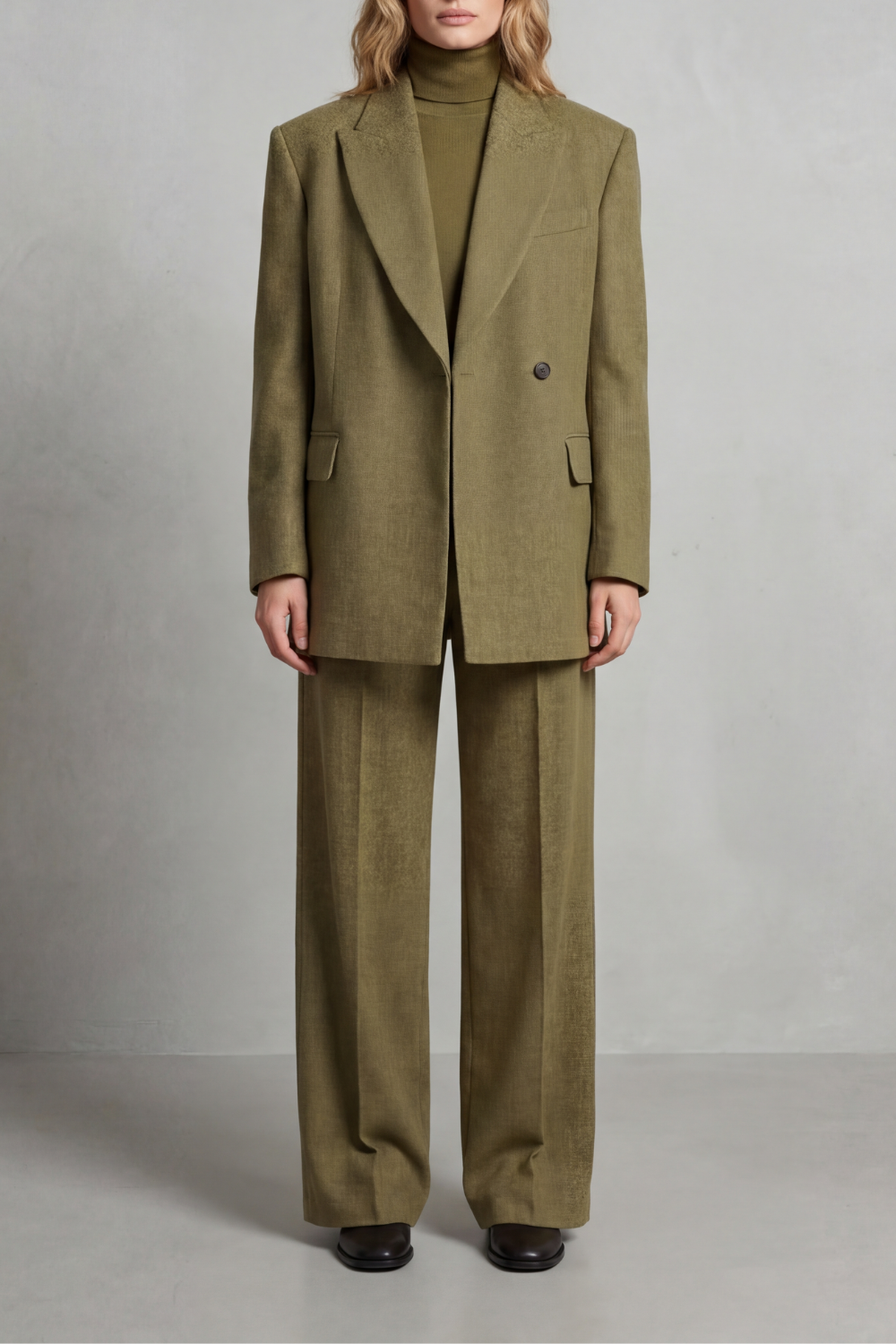 Ladies' Two-Piece Suit with Blazer and Wide Trousers