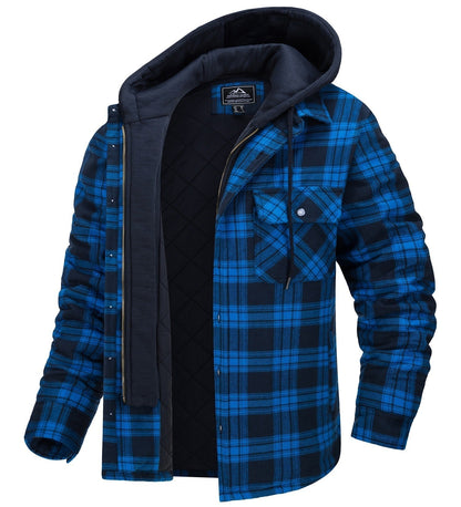 Chaqueta de cuadros para hombre con capucha - Piolo