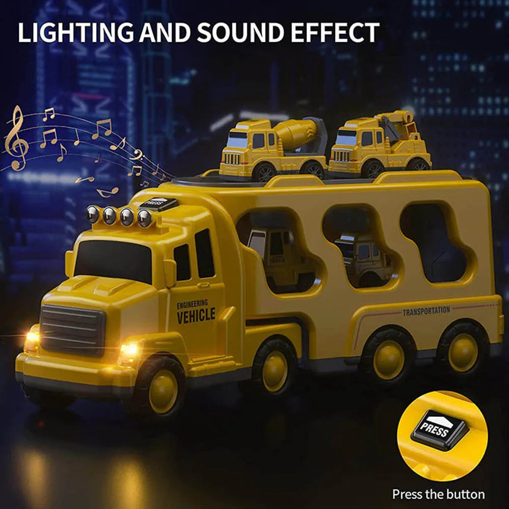Brightly Colored Interactive Toy Set with Rescue Vehicles