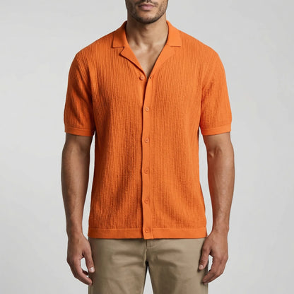 Brixon Short Sleeve Crocheted Casual Shirt