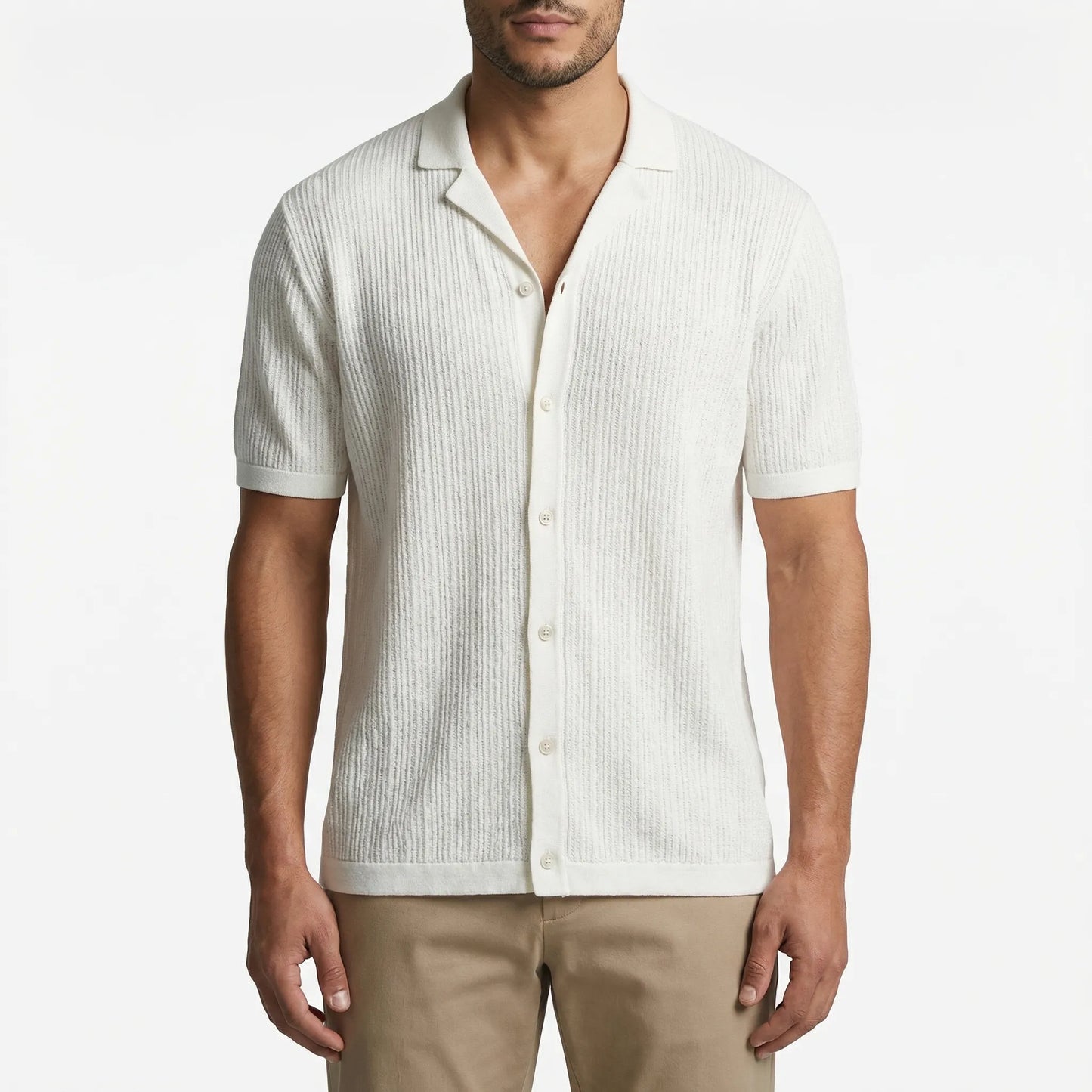 Brixon Short Sleeve Crocheted Casual Shirt