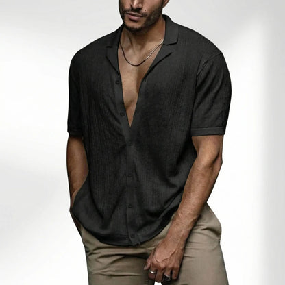 Brixon Short Sleeve Crocheted Casual Shirt