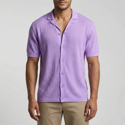 Brixon Short Sleeve Crocheted Casual Shirt